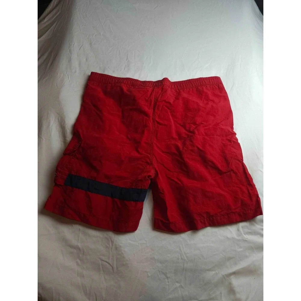 Vintage 90s Chaps Ralph Lauren Cargo Swim Trunks Mens Size XL Red Woven Lined
